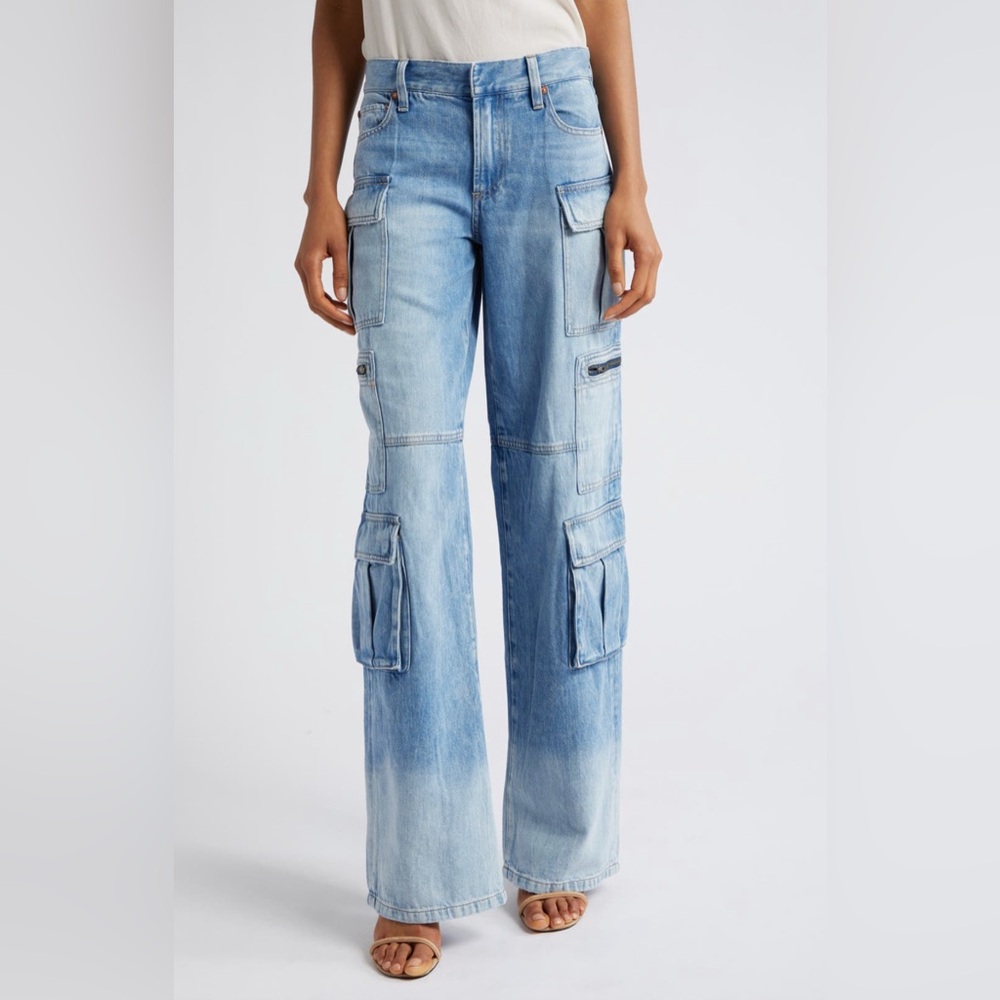 Alice + Olivia Cay Baggy Denim Cargo Pants sz 29 BRAND NEW WITH TAGS - Picture 4 of 10
